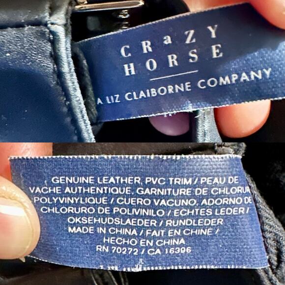 Y2K Liz Claiborne Crazy Horse Authentic Leather Baguette Shoulder Purse - Picture 14 of 14